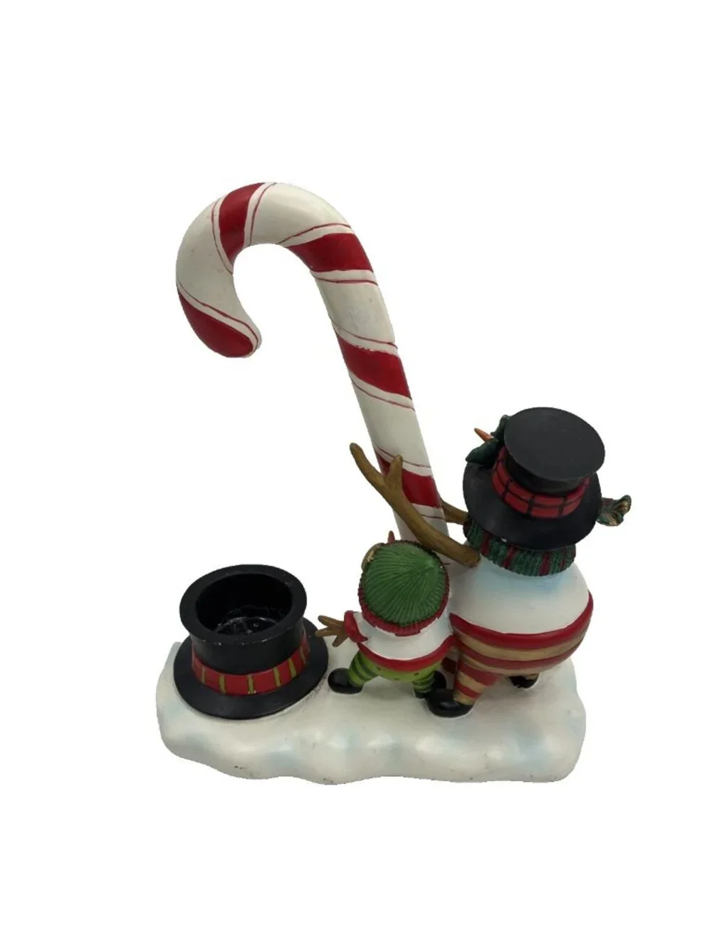 Yankee Candle Snowman Candy Cane Tealight Holder Christmas Decor Holiday